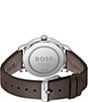 Color:Brown - Image 3 - Men's Dean Quartz Analog Brown Leather Strap Watch
