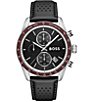 Hugo Boss Men's Grand Prix Quartz Chronograph Leather Strap Watch - Image 1