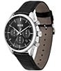 Hugo Boss Men's Gregor Quartz Chronograph Black Leather Strap Watch, Color:Black - Image 3