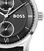 Hugo Boss Men's Principle Master Quartz Chronograph Croco Leather Strap Watch, Color:Black/Black - Image 4