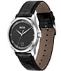 Color:Black - Image 2 - Men's Principle Quartz Analog Black Leather Strap Watch