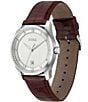 Color:Brown - Image 2 - Men's Principle Quartz Analog Brown Leather Strap Watch