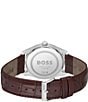 Color:Brown - Image 3 - Men's Principle Quartz Analog Brown Leather Strap Watch