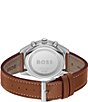 Color:Brown - Image 3 - Men's Skytraveller Chronograph Brown Leather Strap Watch
