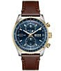 Hugo Boss Men's Skytraveller Quartz Chronograph Leather Strap Watch - Image 1