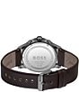Color:Brown - Image 2 - Men's Solgrade Quartz Chronograph Brown Leather Strap Watch