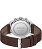 Color:Brown - Image 3 - Men's Tace Quartz Chronograph Brown Leather Strap Watch