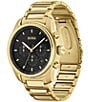 Color:Gold - Image 2 - Men's Tace Quartz Chronograph Gold Stainless Steel Bracelet Watch