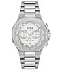 Color:Silver - Image 1 - Men's Taper Chronograph Stainless Steel Bracelet Watch