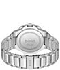 Color:Silver - Image 3 - Men's Taper Chronograph Stainless Steel Bracelet Watch