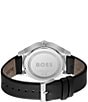 Color:Black - Image 3 - Men's Tyler Multifunction Black Leather Strap Watch