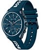 Color:Blue - Image 3 - Men's Velocity Quartz Chronograph Blue Silicone Strap Watch