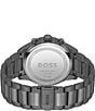 Color:Black - Image 3 - Men's View Quartz Chronograph Black Stainless Steel Bracelet Watch