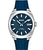 Color:Blue - Image 1 - Men's Walker Quartz Analog Blue Silicone Strap Watch
