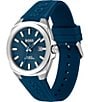 Color:Blue - Image 2 - Men's Walker Quartz Analog Blue Silicone Strap Watch