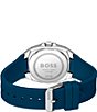 Color:Blue - Image 3 - Men's Walker Quartz Analog Blue Silicone Strap Watch