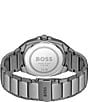 Color:Grey - Image 3 - Men's Walker Quartz Analog Grey Tone Stainless Steel Bracelet Watch