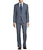 Color:Medium Blue - Image 1 - Slim Fit Flat Front Fancy Pattern 2-Piece Suit