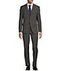 Color:Grey - Image 1 - Slim Fit Flat Front Fancy Pattern 2-Piece Suit