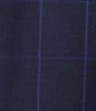 Color:Dark Blue - Image 3 - Slim Fit Flat Front Plaid Pattern 2-Piece Suit