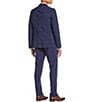 Hugo Boss Slim Fit Flat Front Plaid Patterned 2-Piece Suit, Color:Dark Blue - Image 2