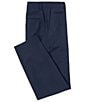 Color:Dark Blue - Image 1 - Slim Fit Flat Front Solid Dress Pants