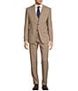 Color:Medium Beige - Image 1 - Slim Fit Flat Front Solid Pattern 2-Piece Suit