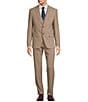 Color:Medium Beige - Image 3 - Slim Fit Flat Front Solid Pattern 2-Piece Suit