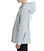 Hunter Abbey Short Rubberized Hooded Snap Front Waterproof Rain Jacket, Color:Silver Gray - Image 3