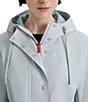 Hunter Abbey Short Rubberized Hooded Snap Front Waterproof Rain Jacket, Color:Silver Gray - Image 5