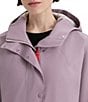 Hunter Acacia Rubberized Hooded 2-Way Zip Front Waterproof Rain Jacket, Color:Dusty Lilac - Image 5
