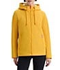 Hunter Blake Canvas Hooded Neck Short Zip Front Rain Jacket, Color:Yellow - Image 1