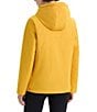 Hunter Blake Canvas Hooded Neck Short Zip Front Rain Jacket, Color:Yellow - Image 2