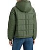 Hunter Camille Soft Sheered Crinkle Hooded Adjustable Drawstring Hem Zip Front Jacket, Color:Hunter Green - Image 2