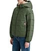 Hunter Camille Soft Sheered Crinkle Hooded Adjustable Drawstring Hem Zip Front Jacket, Color:Hunter Green - Image 3