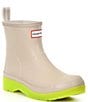 Color:Skimming Stone/Acid Green - Image 1 - Play Short Translucent Outsole Rain Boots