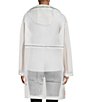 Color:White - Image 2 - Play Transparent Hooded Stand Collar Long Sleeve Rain Parka