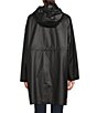 Color:Hunter Black - Image 2 - Play Transparent Hooded Stand Collar Long Sleeve Rain Parka