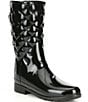 Color:Black - Image 1 - Refined Gloss Quilted Waterproof Boots