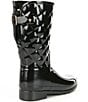 Color:Black - Image 2 - Refined Gloss Quilted Waterproof Boots