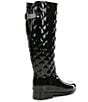 Color:Black - Image 2 - Tall Refined Narrow Calf Quilted Gloss Rain Boots