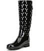Color:Black - Image 4 - Tall Refined Narrow Calf Quilted Gloss Rain Boots