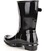 Color:Black - Image 3 - Women's Original Short Gloss Buckle Strap Rain Boots