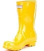 Color:Yellow - Image 4 - Women's Original Short Gloss Buckle Strap Rain Boots