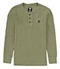 Color:Army - Image 1 - Big Boys 8-20 Long Sleeve Thermal Henley Pullover Shirt