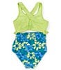 Color:Sharp Green - Image 2 - Big Girls 7-16 Crossback Monokini Knit One Piece Swimsuit