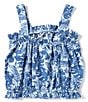Color:Blue Multi - Image 2 - Big Girls 7-16 Chambray Tropical Floral Print Tank Top