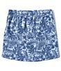 Color:Stamped Blue - Image 2 - Big Girls 7-16 Chambray Tropical Floral Printed Skirt