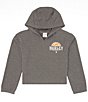 Color:Grey - Image 2 - Big Girls 7-16 Long-Sleeve Notched Graphic Hoodie