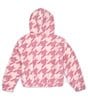 Color:Arctic Pink - Image 2 - Big Girls 7-16 Long Sleeve Patterned Half-Zip Faux-Sherpa Hoodie